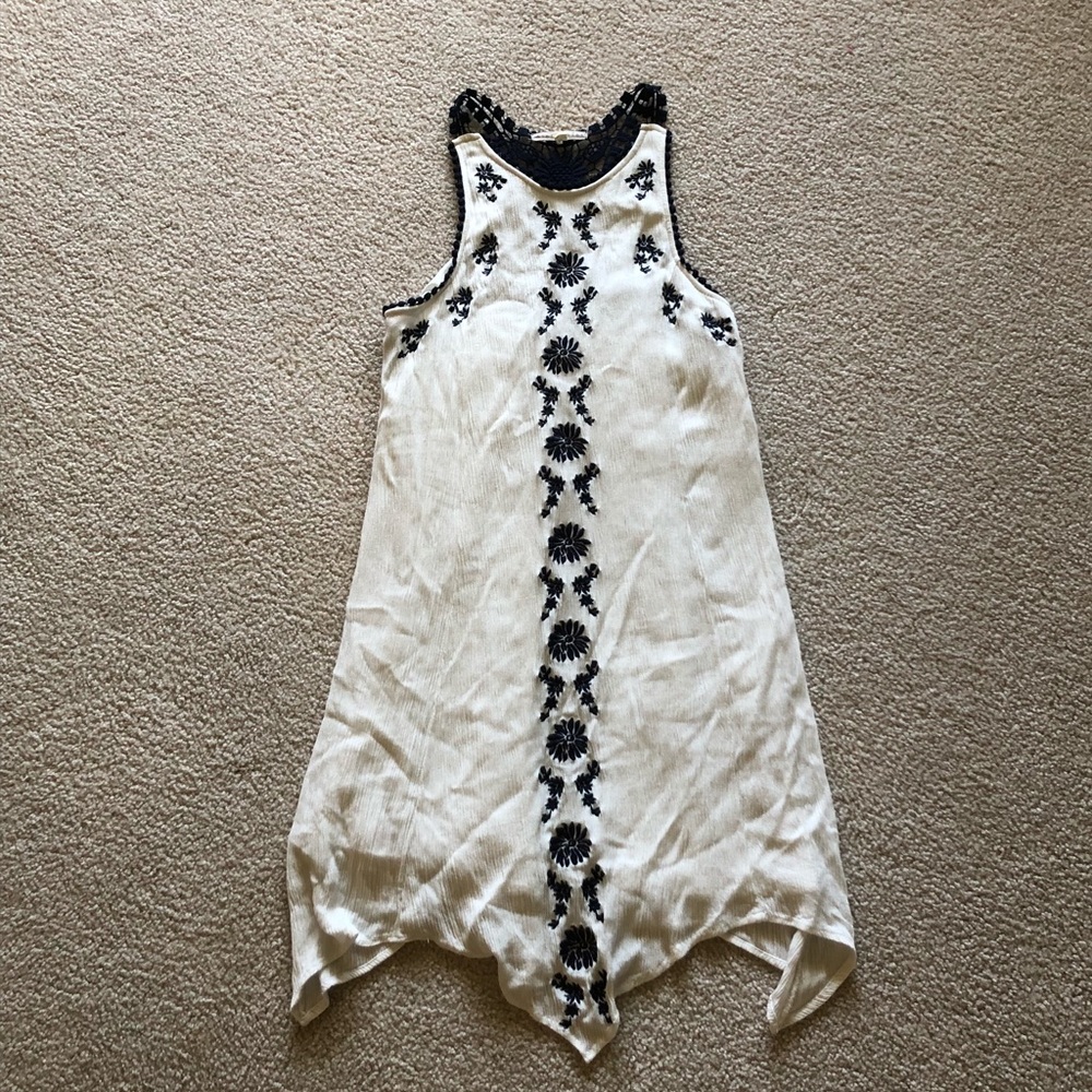 Blue and white dress